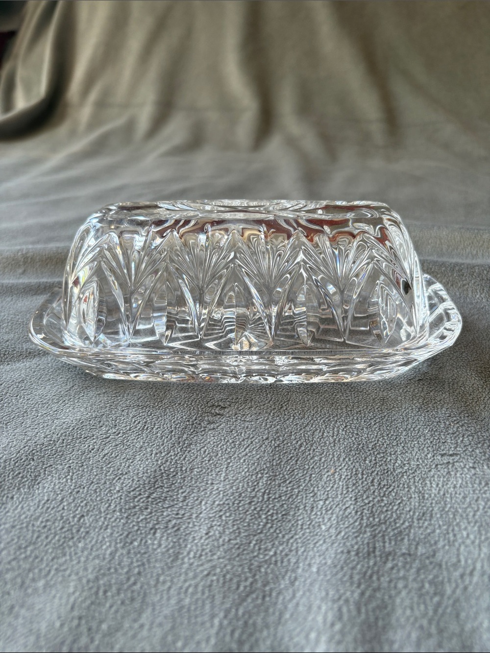 Clear Crystal-Style Glass Butter Dish - Home Dining Serveware
